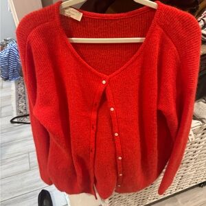 Sezane Gaspard Red Cardigan Size L